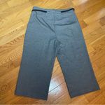 Loft Petites High Waist Wide Leg Cropped Pants Grey with belt - Size 12P Photo 12