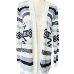 No Boundaries  Black and White Geometric Open Front Cardigan Size XL (Juniors) Photo 0