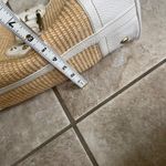 Rafe Woven Straw Hobo Bag White Leather Trim Studded Accents Cute Chic Purse Tan Photo 8