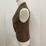 Massimo Dutti  Chocolate Brown cotton wool  Women's Cardigan Vest sizeM Photo 3