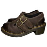 Dr. Martens  Women’s Size 6 Brown Leather Double Strap T-Bar Heeled Ivy Shoes Photo 4