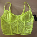 No Boundaries New Womens  Ruched Sheer Bustier Underwire Lime Yellow Green Small Photo 0