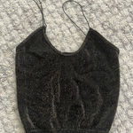 Free People  Tank Top Intimately Black Sparkly Gold Photo 0