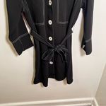 ZARA Basic Contrast Stitch Mini Shirt Dress Black White L Photo 4