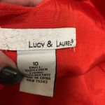 Lucy & Laurel  100% linen woman burnt orange dress size 10 v back Photo 5