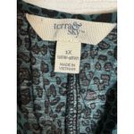 Terra & Sky Women's 1X Leopard Print Dress V-Neck Long Sleeve Rayon/Nylon Blend Photo 2