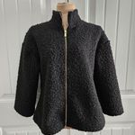 Anne Klein Black Fuzzy Zippered Sweater Jacket Sz S NWT cottage classic Photo 0