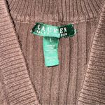 Ralph Lauren Lauren  Ribbed Knit V Neck Y2K Sweater Chocolate Brown Size Large Photo 3