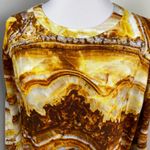 Le Superbe Anthropologie Sliced Agate Solar Topaz Print Modal Sweatshirt Large Yellow Photo 1