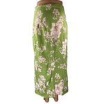 ZARA Women's Green Linen Floral Buttons Slit Midi Maxi Straight Pencil Skirt S Photo 2
