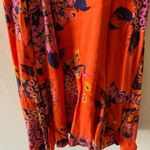 Free People orange ruched floral spaghetti strap dress Photo 7
