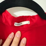 House Of CB Red Laraine Cherry Silk Blouse Small Photo 3