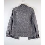 BLANKNYC Womens Jacket Gray Button Up Quilted Shacket Acid Wash Outdoor Small Black Photo 1