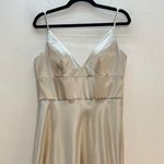 Jenny Yoo  Brenna V-Neck Waistline Satin Dress Photo 3
