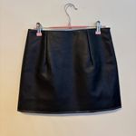 Forever 21 Faux Leather Mini Skirt Pockets Top Stitch Black Size Small 28 Waist Photo 4