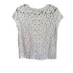 Bass White Textured Short Sleeve Top Size M Photo 2