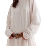Free People  Heater Slouchy Oversized Mock Neck Long Sleeve Tee White Size Small Photo 0