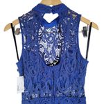 B Darlin  Royal Blue Lace‎ Mock Neck Sleeveless Fit Flare Dress Size S Photo 3