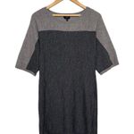 Talbots Sweater Dress Womens S Petite Merino Wool Scoop Neck Color Block Gray Photo 2