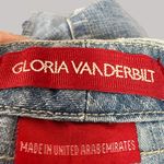 Gloria Vanderbilt Y2K Distressed Denim Skirt With Floral Patchwork & Frayed Hem Photo 8