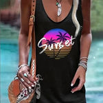 Boutique Sunset Print Tank Dress Photo 0