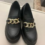 Madden New York City Chic Black Loafers with Gold Chain Accent 8 no flaws Photo 6