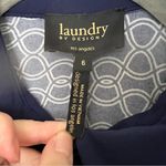 Laundry by Design ⭐️ Navy Blue & White Chain Printed Button Down Dress Size 6 EUC Photo 2