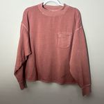 Old Navy Women's Dusty Rose Mauve Oversized Cropped Sweatshirt Size M Photo 0
