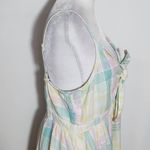 Old Navy  Pastel Plaid Linen Mini Sundress with Smocked Back Size Large Photo 4