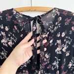 Reformation • Bard Dress mini puff sleeve Jolene black floral print georgette Photo 12