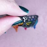 464. Beaded Seed Bead Rainbow Anklet Black Photo 2