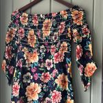 Farm Rio Anthropologie Dress Mini Smocked Dainty Off Shoulder Black Size Small P Photo 3