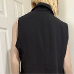 Joie  Black Long Line Double Breast Casual Vest Size L Photo 4