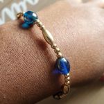 14KGF Gold Beaded Bracelet Lobster Clasp Photo 0