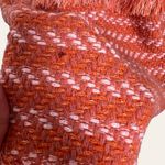 Maje Coral Pink Orange Wool Tweed Short Sleeve Smocked Mini Cocktail Dress 2 New Photo 4