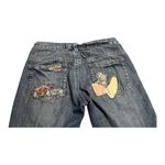 Yag Denim Leather Patchwork Distressed Bootcut Jeans Women’s Size 9 (28 Photo 3