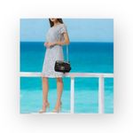 Coach  ❀ Cassidy Crocodile Turnlock Embossed Crossbody Bag Handbag ❀ Black Gold Photo 1