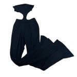 superdown Revolve black Darcy Cutout Strapless Jumpsuit pull on ribbed sz small Photo 4