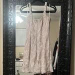 Jessica McClintock  Textured Mini Dress in Cream Photo 4