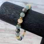Vintage Stretch Bracelet Yellow & Muted Green Tones Photo 1
