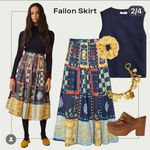 Hunter Bell  
Fallon Midi Skirt patchwork Blue Photo 1