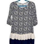 Flamingo Urban Ditsy Floral Double Ruffle Hem Blouse White Photo 0