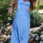 Katie May New Flora Bustier top sleeveless satin Blue Cocktail midi Dress XS Photo 2