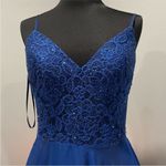 La Femme  Prom Dress 28664 Blue Embroidered Bodice Gown 6 Photo 2