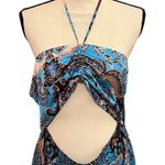 Topshop  Petite Paisley Cut Out Halter Maxi Dress Size 10 Photo 1