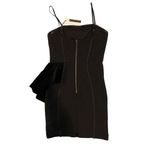 Anthropologie $348 NWT Tracy Reese 2 4 Mini Dress Peplum Velvet Black Cocktail Photo 1