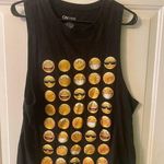 On Fire  black Smiley Face Emoji Muscle Tee Tank Top plus size 1x Photo 0