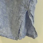 Tahari 100% Linen Hooded Popover Tunic Top Sz 3X Blue V Neck Ocean Swim Coverup Photo 5