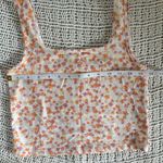 Cotton On Floral Crop Tank Top White Pink Orange Size Medium Photo 4