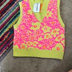 ASOS Green and pink v-neck floral sweater vest never worn Photo 2